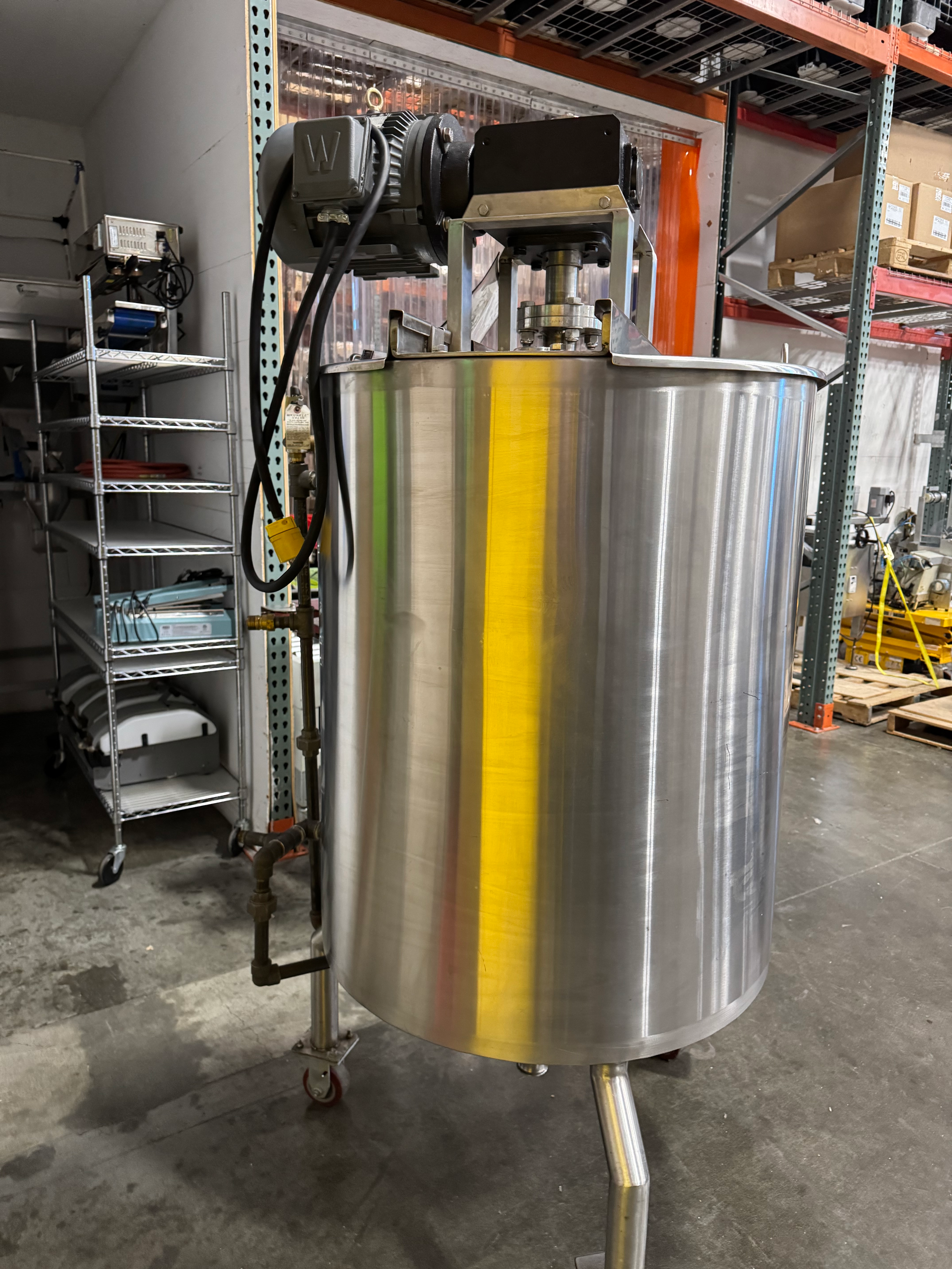 150 Gallon dual action jacketed tank with scrape and mixer. 5HP motor